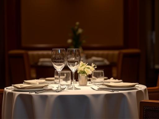 Elegantly set up private dining area at Al Majlis, prepared for an exclusive event